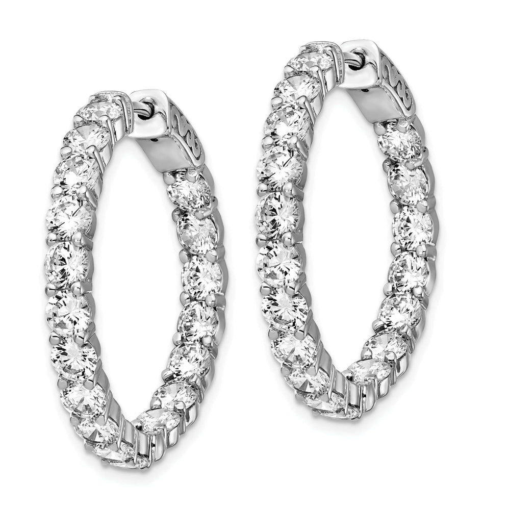 Sterling Shimmer Earrings Sterling Silver CZ Hoop Earrings