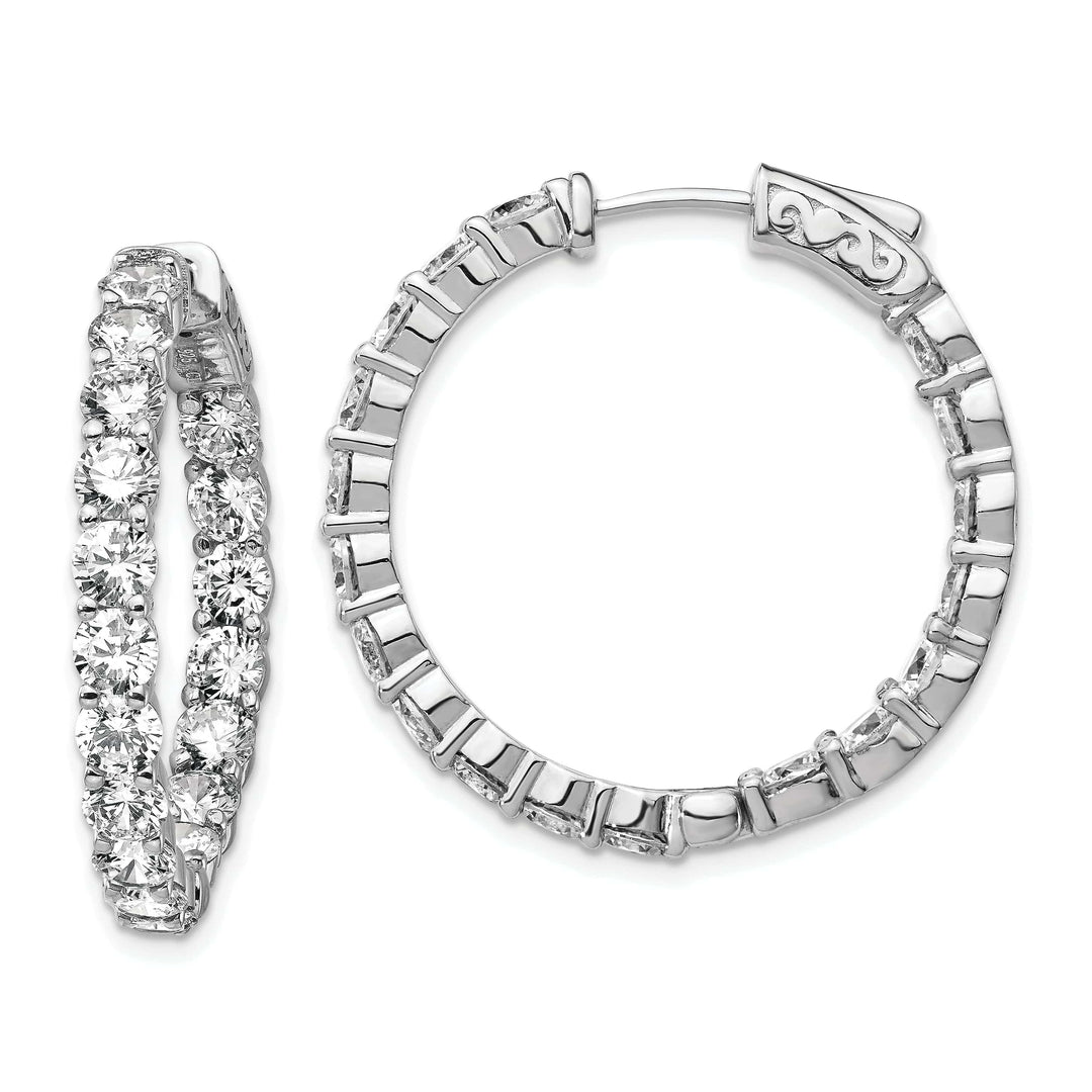 Sterling Shimmer Earrings Sterling Silver CZ Hoop Earrings