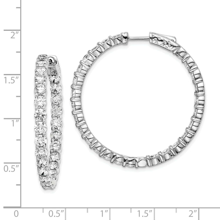 Sterling Shimmer Earrings Sterling Silver CZ Hoop Earrings