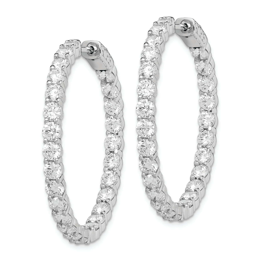 Sterling Shimmer Earrings Sterling Silver CZ Hoop Earrings