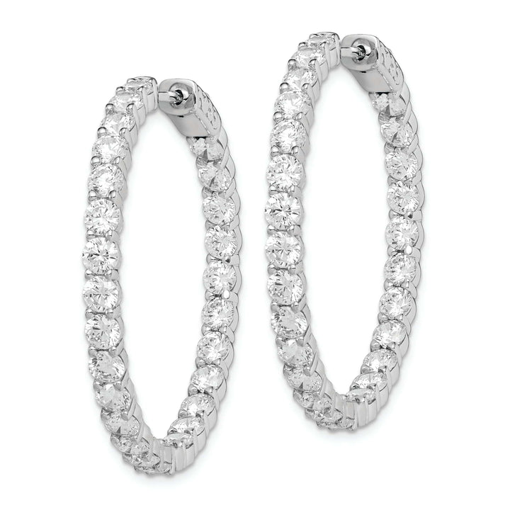 Sterling Shimmer Earrings Sterling Silver CZ Hoop Earrings
