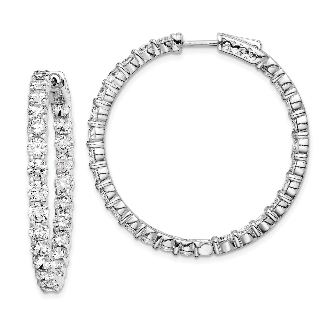 Sterling Shimmer Earrings Sterling Silver CZ Hoop Earrings