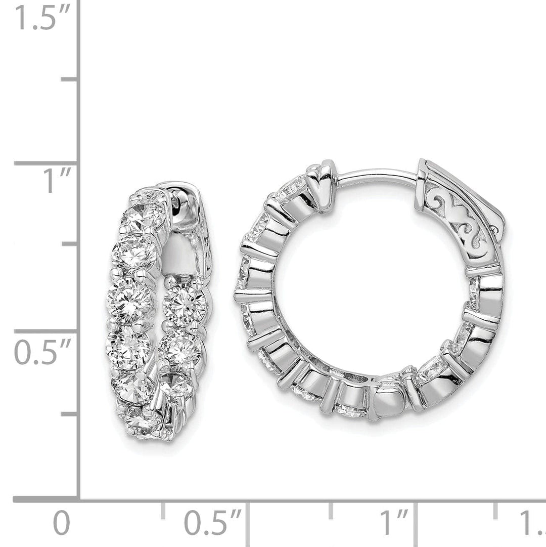 Sterling Shimmer Earrings Sterling Silver CZ Hoop Earrings