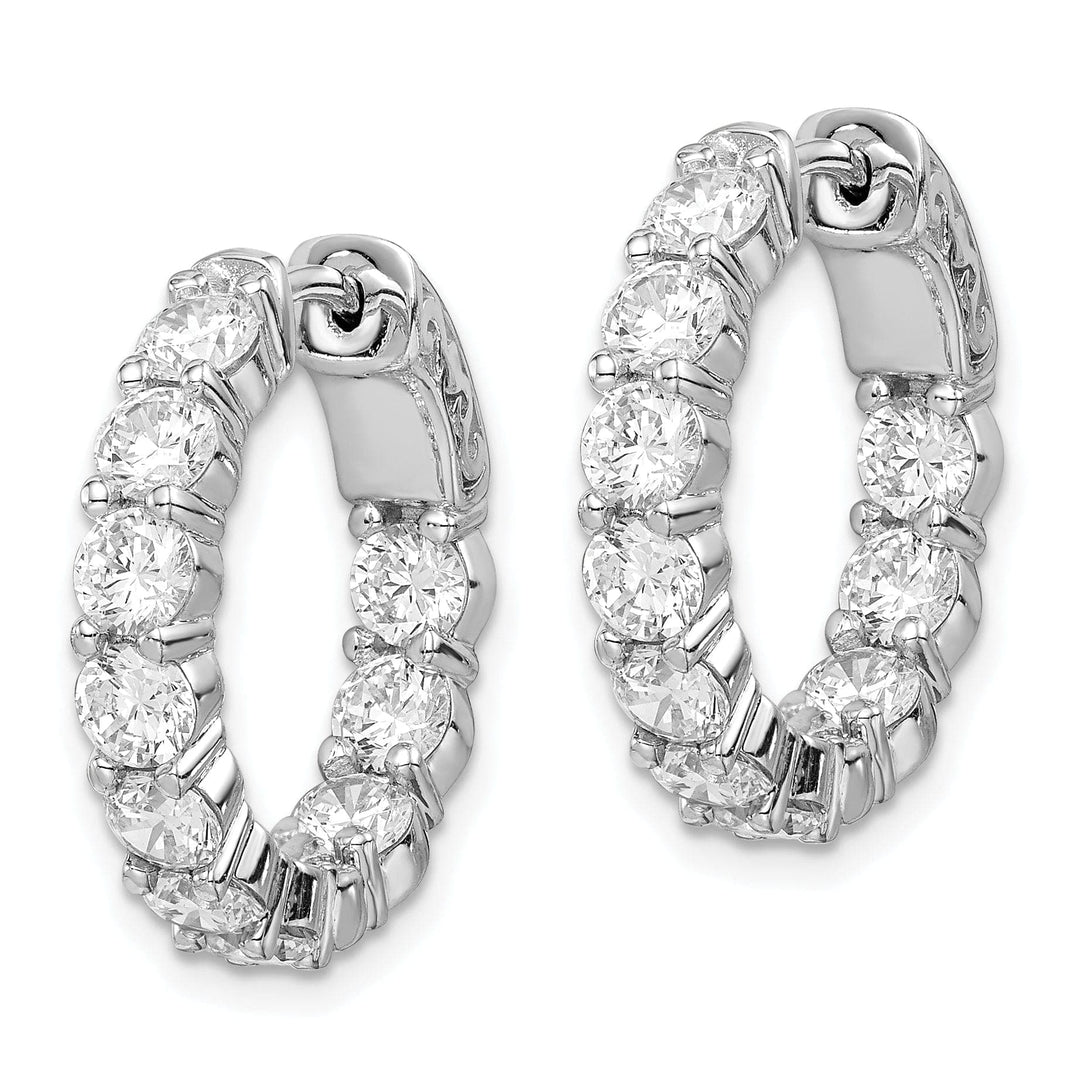 Sterling Shimmer Earrings Sterling Silver CZ Hoop Earrings