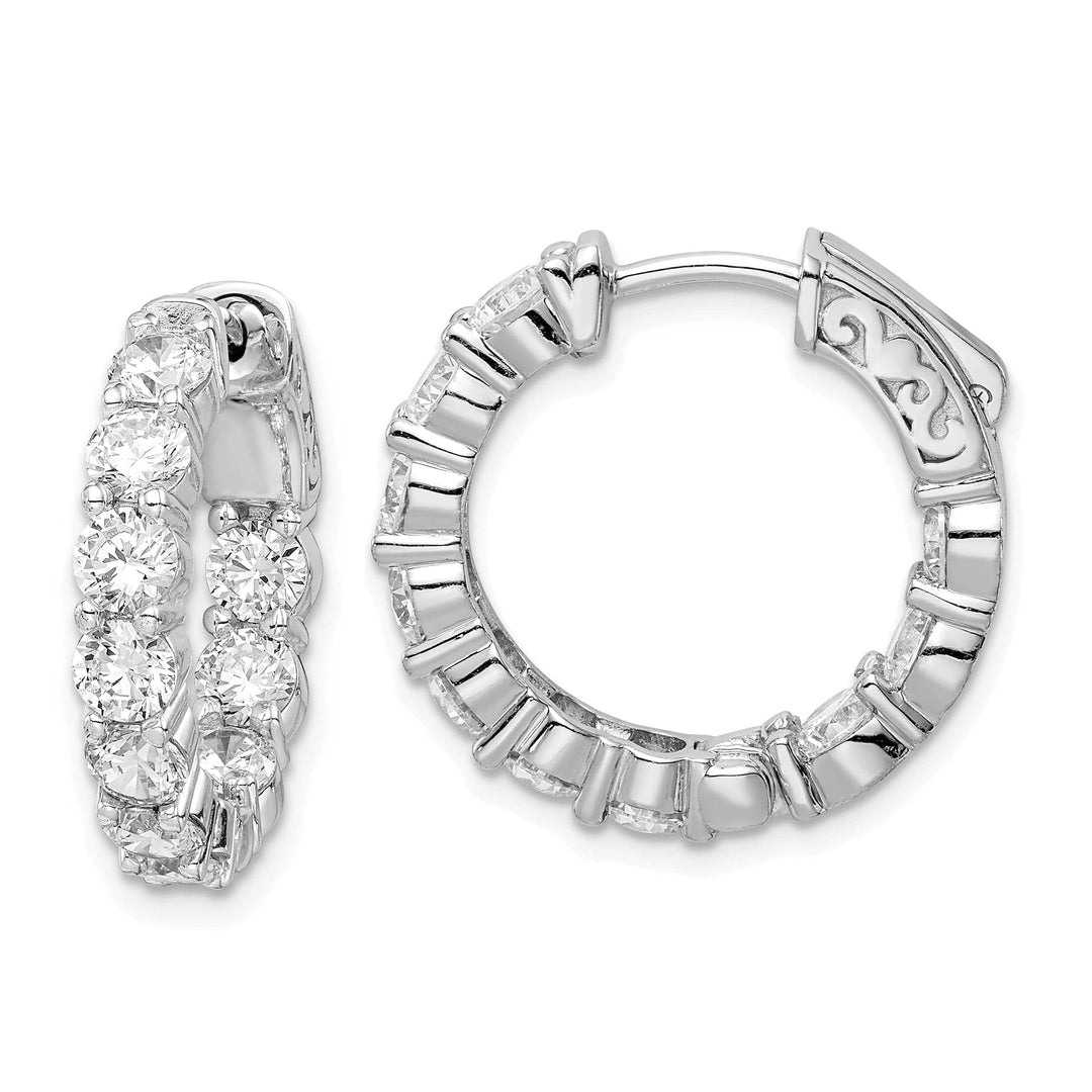 Sterling Shimmer Earrings Sterling Silver CZ Hoop Earrings