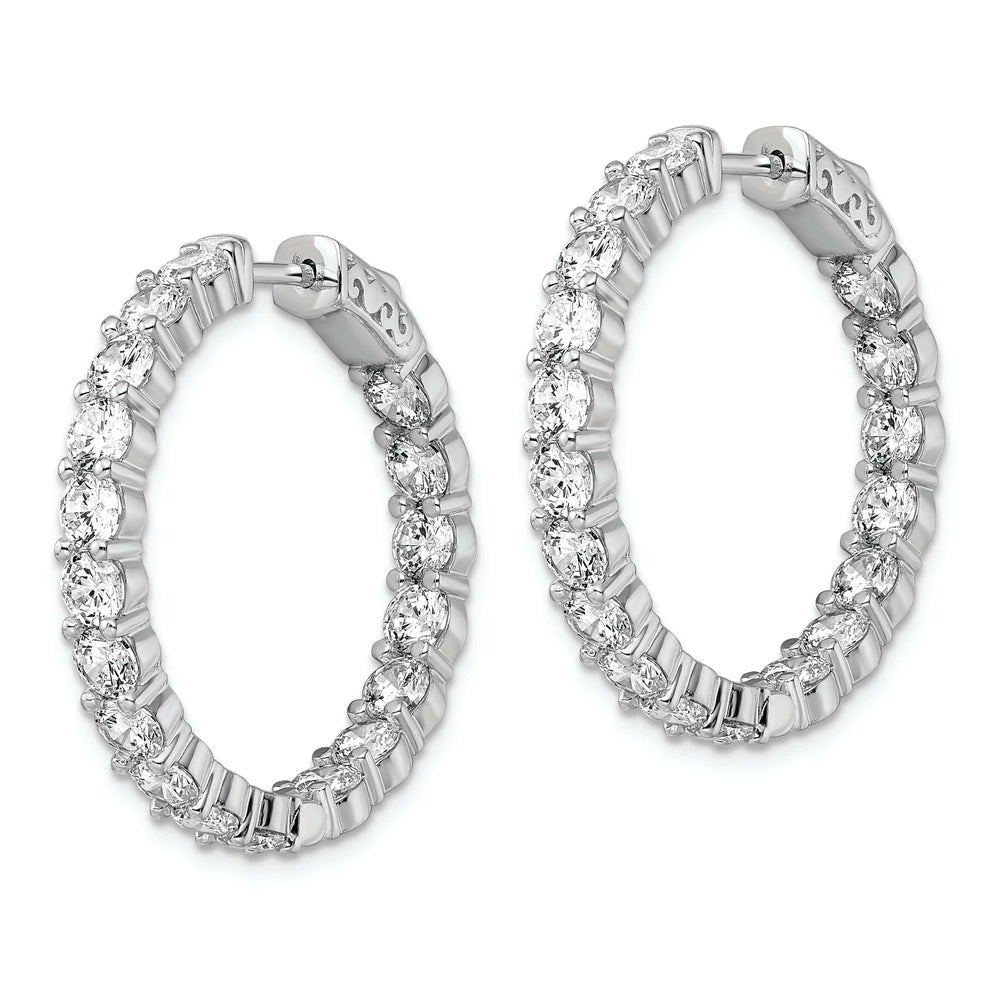 Sterling Shimmer Earrings Sterling Silver CZ Hoop Earrings