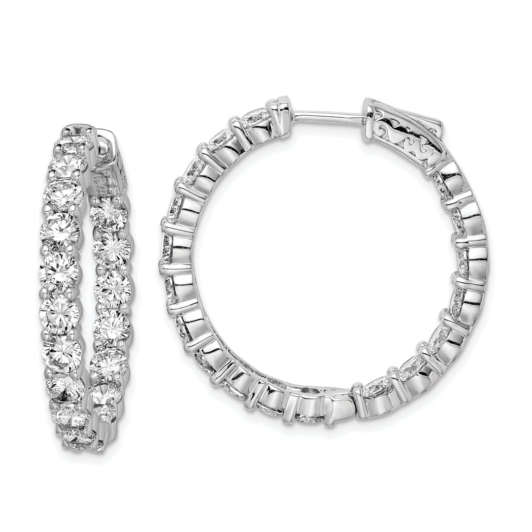 Sterling Shimmer Earrings Sterling Silver CZ Hoop Earrings