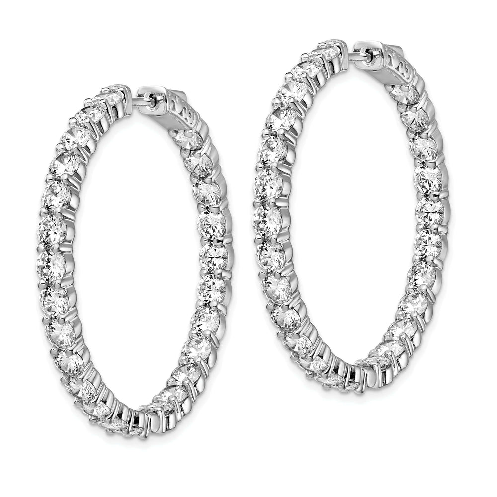 Sterling Shimmer Earrings Sterling Silver CZ Hoop Earrings