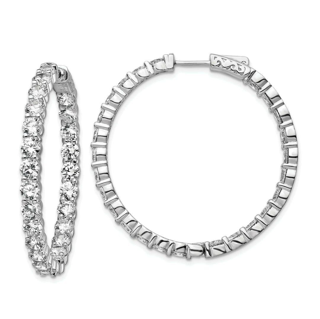 Sterling Shimmer Earrings Sterling Silver CZ Hoop Earrings
