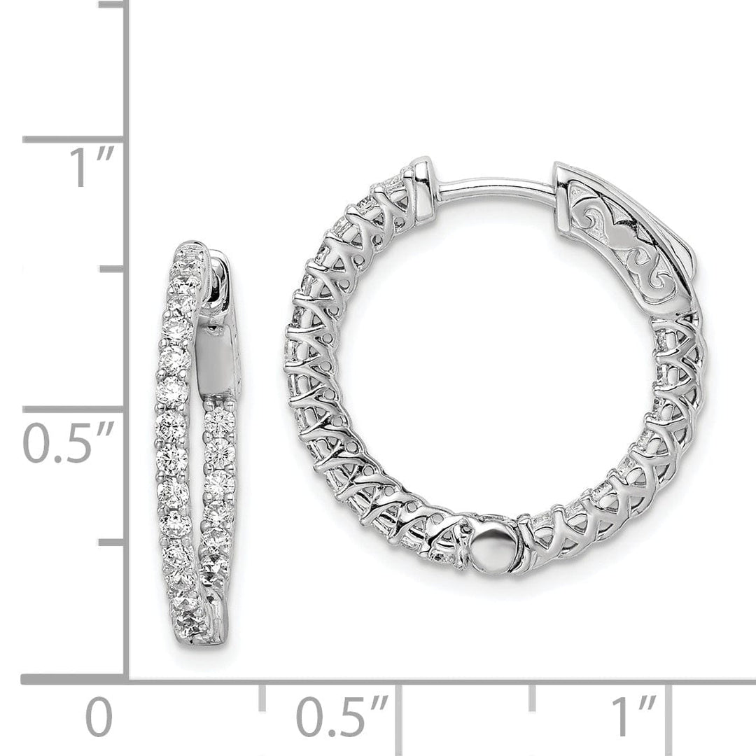 Sterling Shimmer Earrings Sterling Silver CZ Hoop Earrings