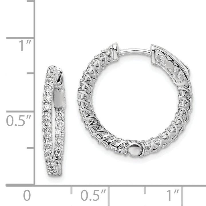 Sterling Shimmer Earrings Sterling Silver CZ Hoop Earrings