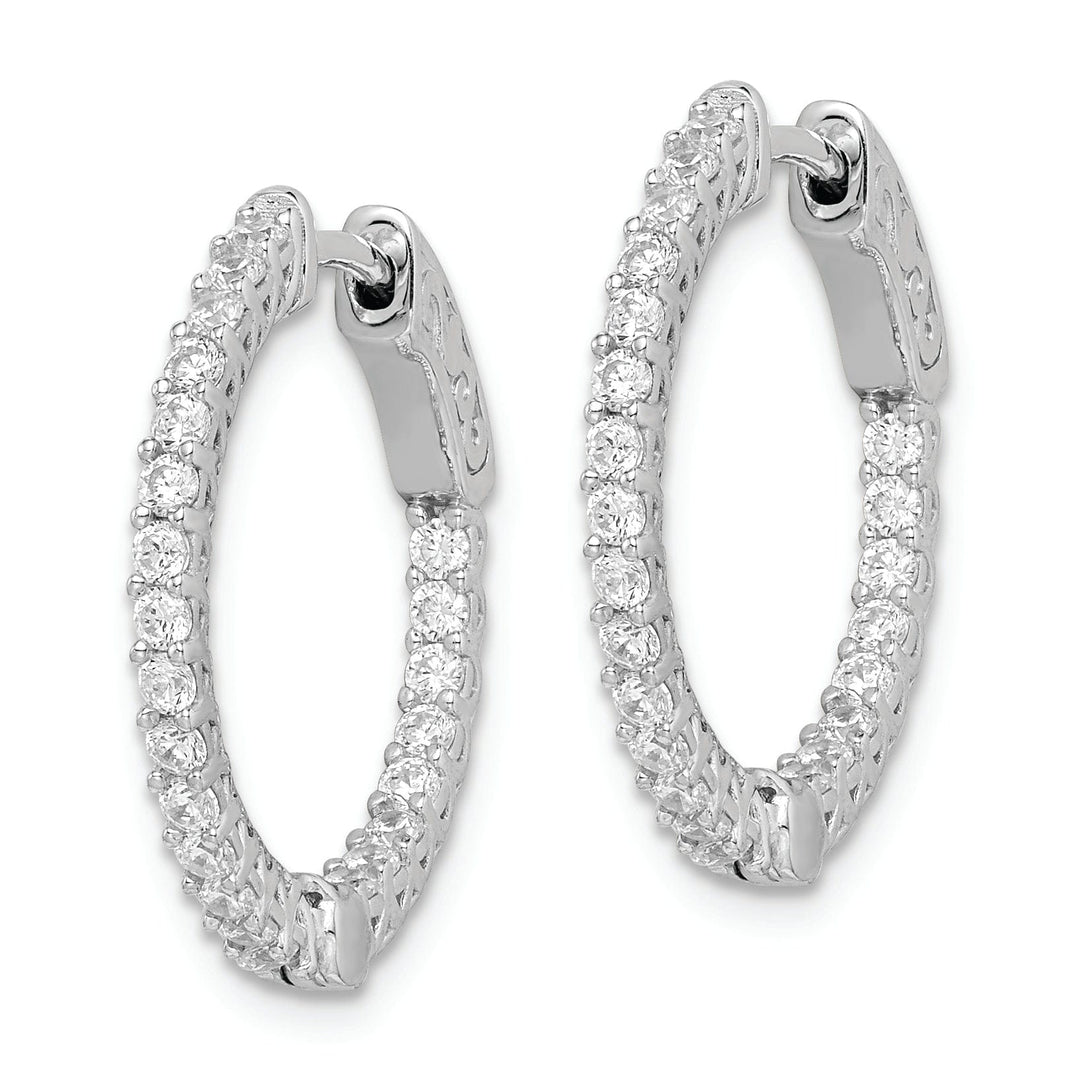Sterling Shimmer Earrings Sterling Silver CZ Hoop Earrings