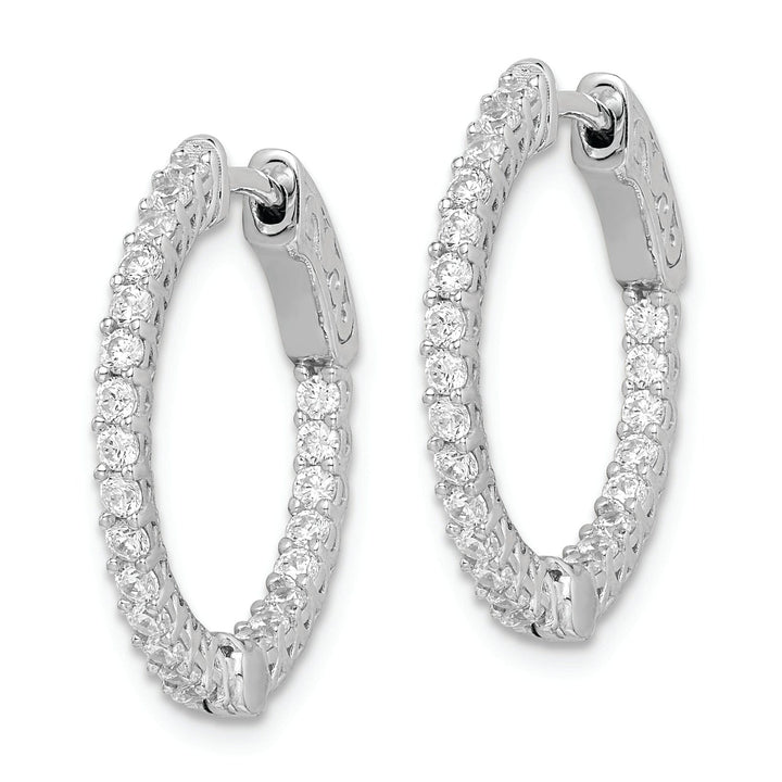 Sterling Shimmer Earrings Sterling Silver CZ Hoop Earrings
