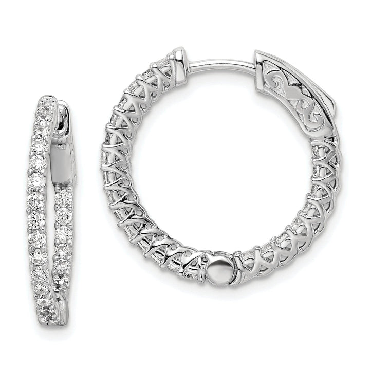Sterling Shimmer Earrings Sterling Silver CZ Hoop Earrings
