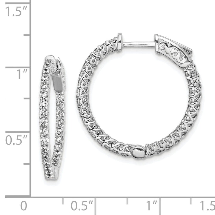 Sterling Shimmer Earrings Sterling Silver CZ Hoop Earrings