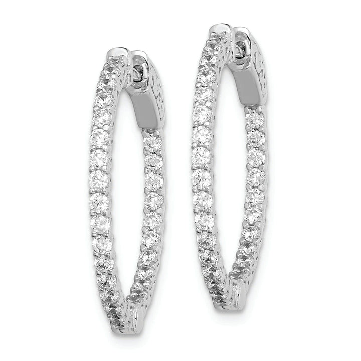 Sterling Shimmer Earrings Sterling Silver CZ Hoop Earrings