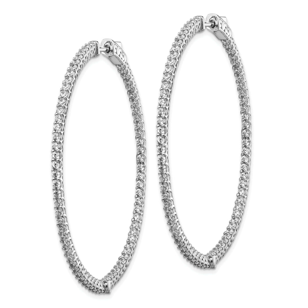 Sterling Shimmer Earrings Sterling Silver CZ Hoop Earrings