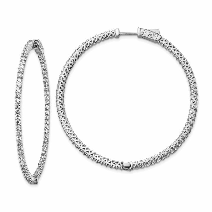 Sterling Shimmer Earrings Sterling Silver CZ Hoop Earrings
