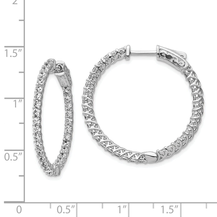 Sterling Shimmer Earrings Sterling Silver CZ Hoop Earrings