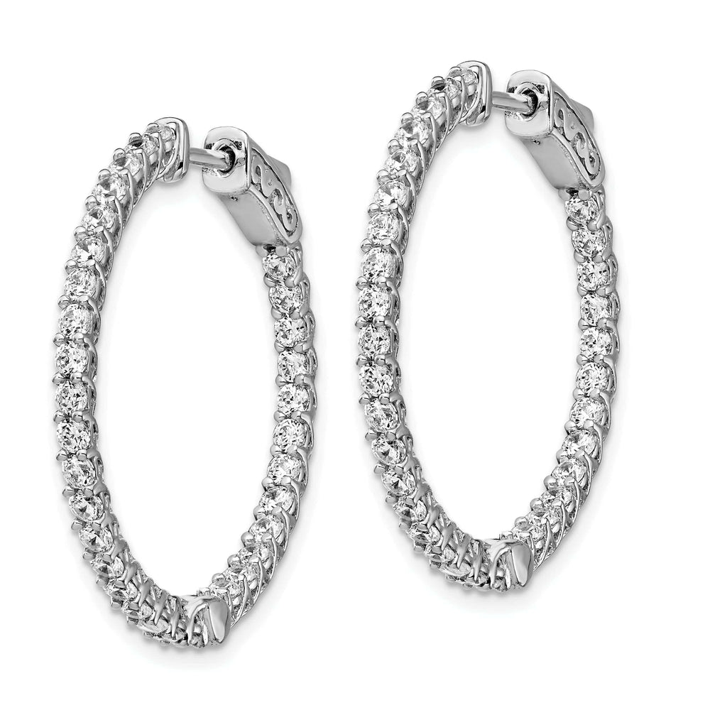 Sterling Shimmer Earrings Sterling Silver CZ Hoop Earrings