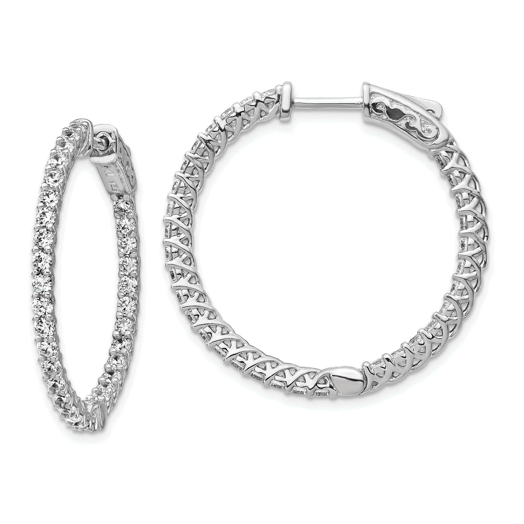 Sterling Shimmer Earrings Sterling Silver CZ Hoop Earrings