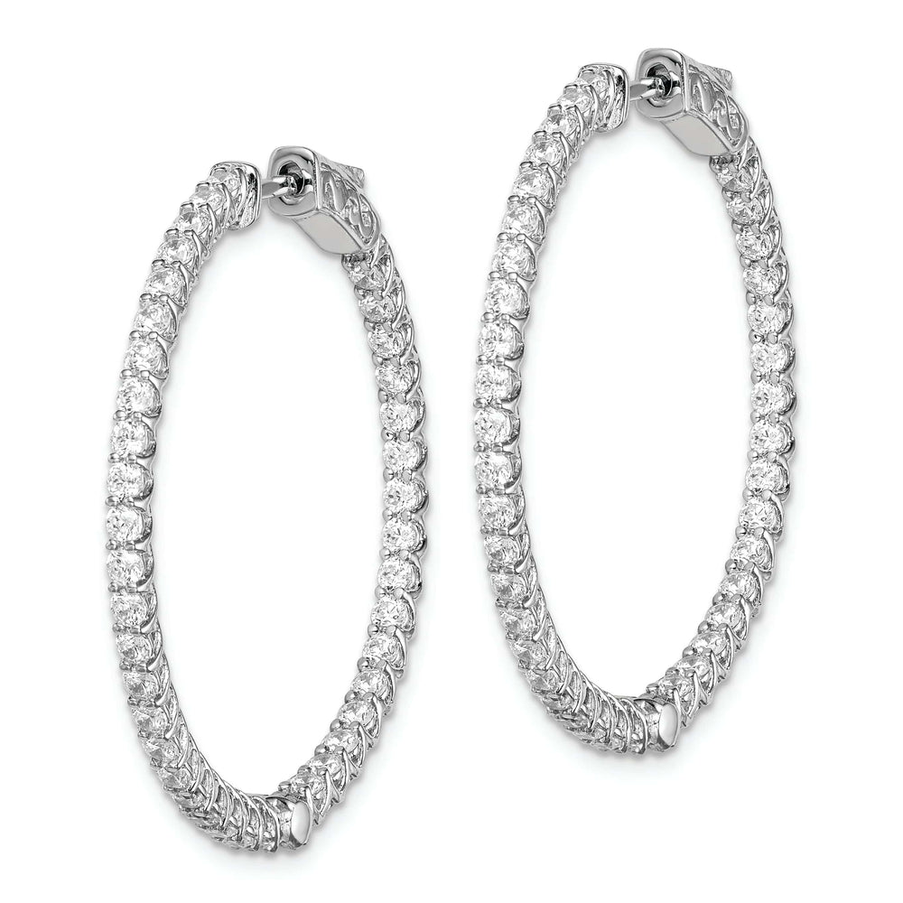 Sterling Shimmer Earrings Sterling Silver CZ Hoop Earrings