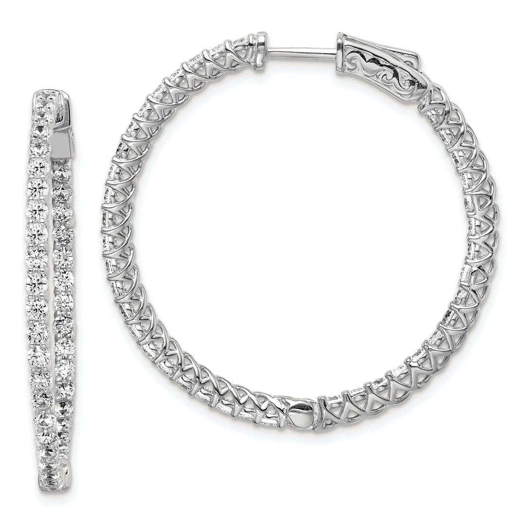 Sterling Shimmer Earrings Sterling Silver CZ Hoop Earrings