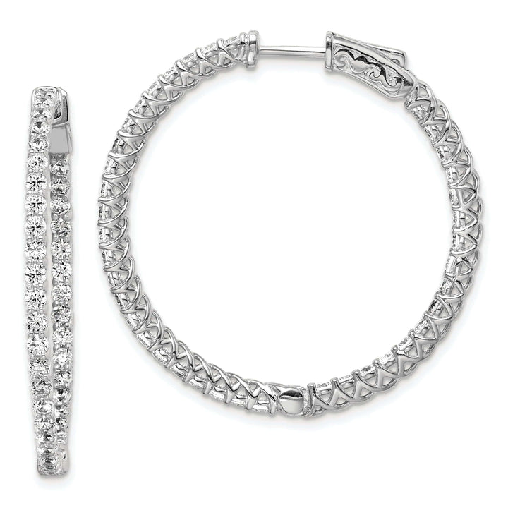 Sterling Shimmer Earrings Sterling Silver CZ Hoop Earrings