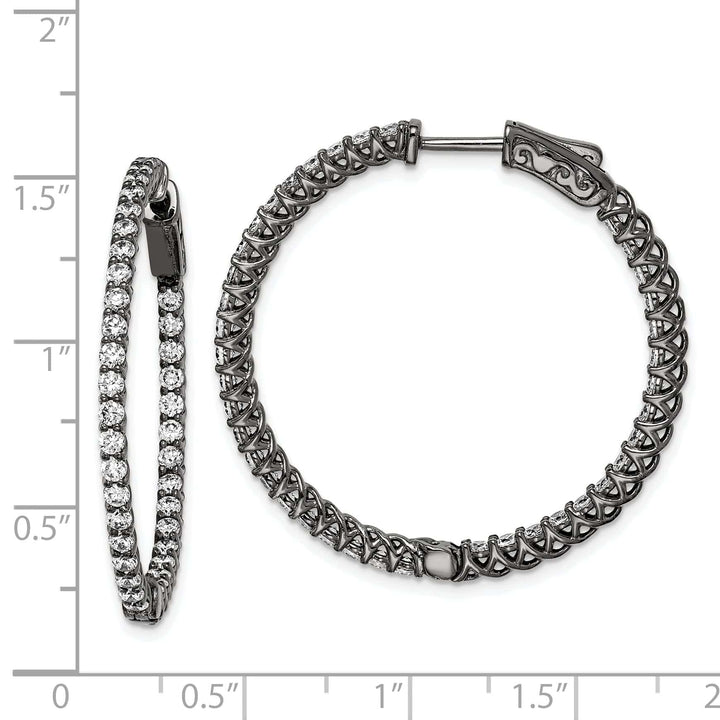 Sterling Shimmer Earrings Sterling Silver CZ Hoop Earrings