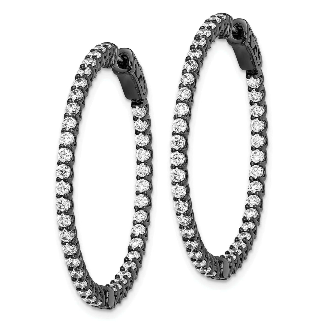 Sterling Shimmer Earrings Sterling Silver CZ Hoop Earrings