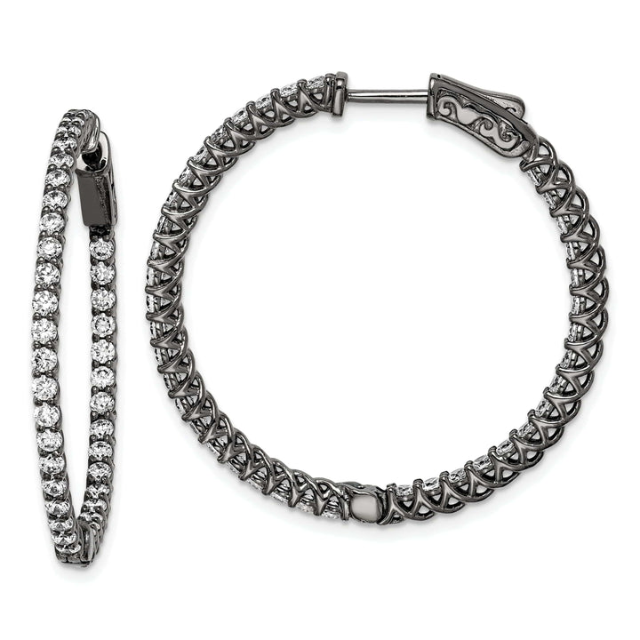 Sterling Shimmer Earrings Sterling Silver CZ Hoop Earrings