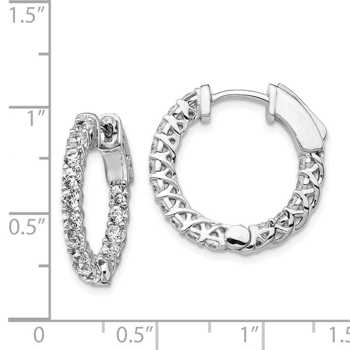 Sterling Shimmer Earrings Sterling Silver CZ Hoop Earrings