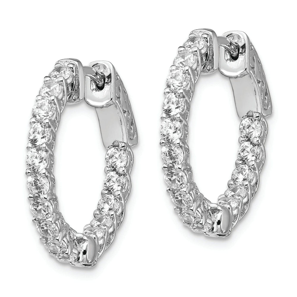 Sterling Shimmer Earrings Sterling Silver CZ Hoop Earrings