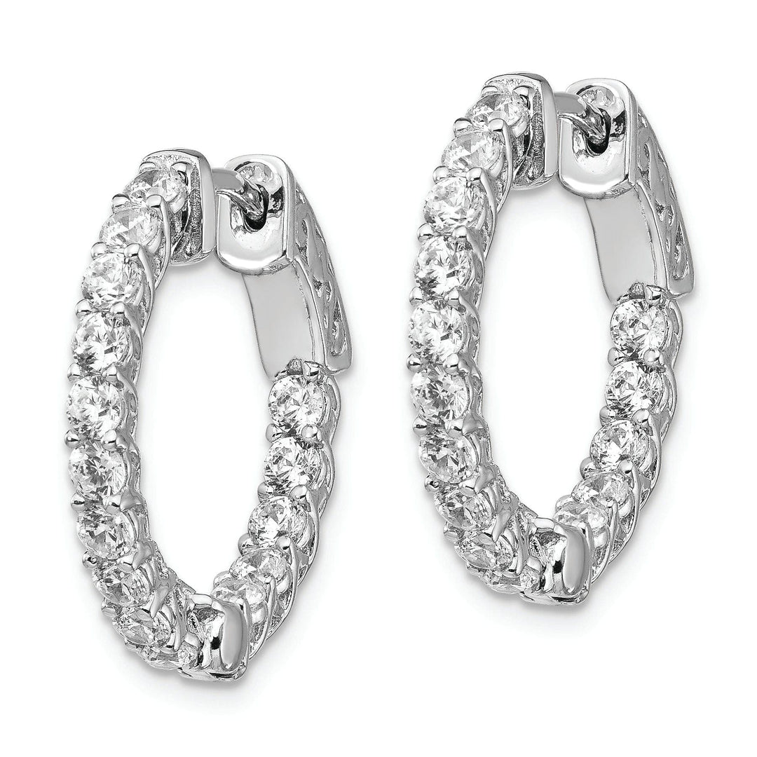 Sterling Shimmer Earrings Sterling Silver CZ Hoop Earrings