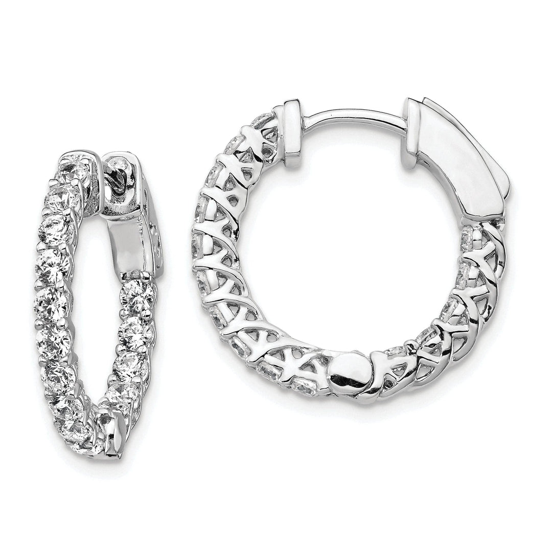 Sterling Shimmer Earrings Sterling Silver CZ Hoop Earrings