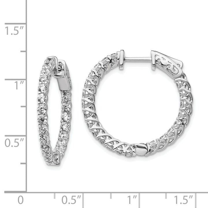 Sterling Shimmer Earrings Sterling Silver CZ Hoop Earrings