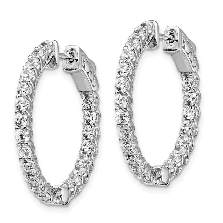 Sterling Shimmer Earrings Sterling Silver CZ Hoop Earrings