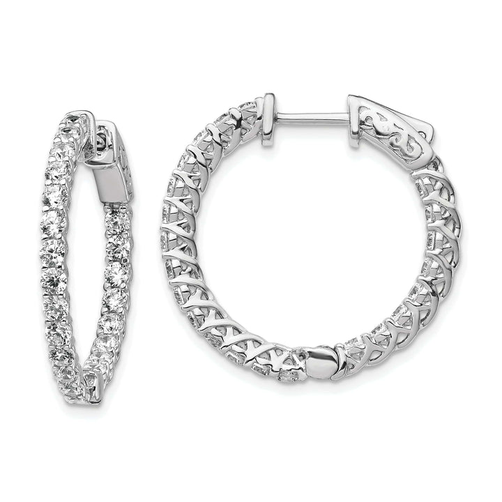 Sterling Shimmer Earrings Sterling Silver CZ Hoop Earrings