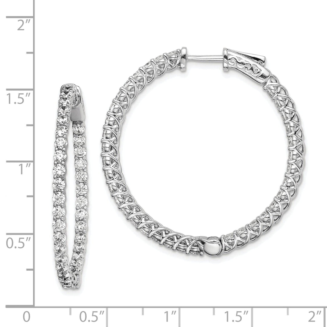 Sterling Shimmer Earrings Sterling Silver CZ Hoop Earrings