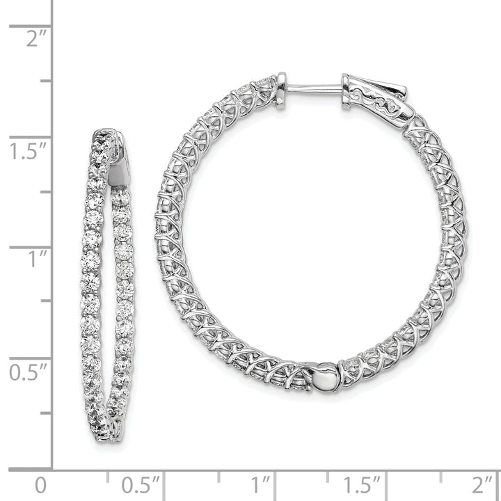 Sterling Shimmer Earrings Sterling Silver CZ Hoop Earrings