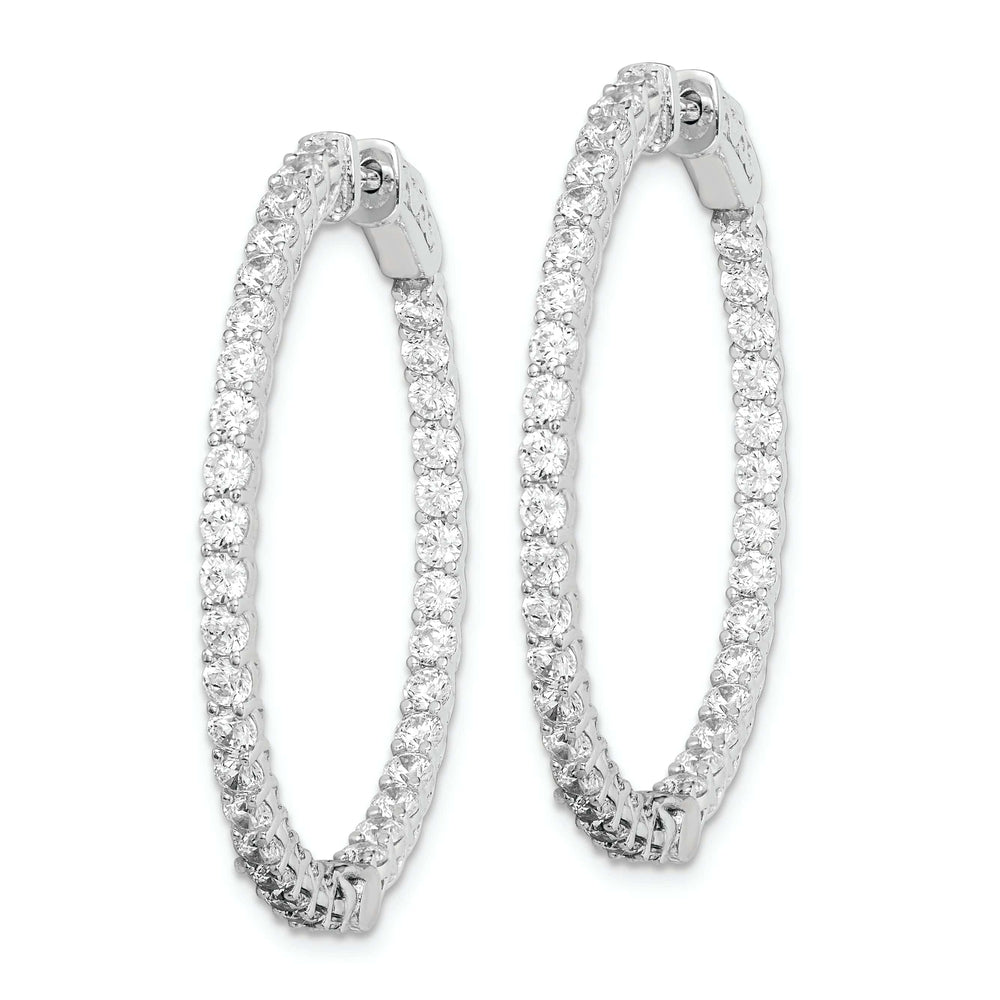 Sterling Shimmer Earrings Sterling Silver CZ Hoop Earrings