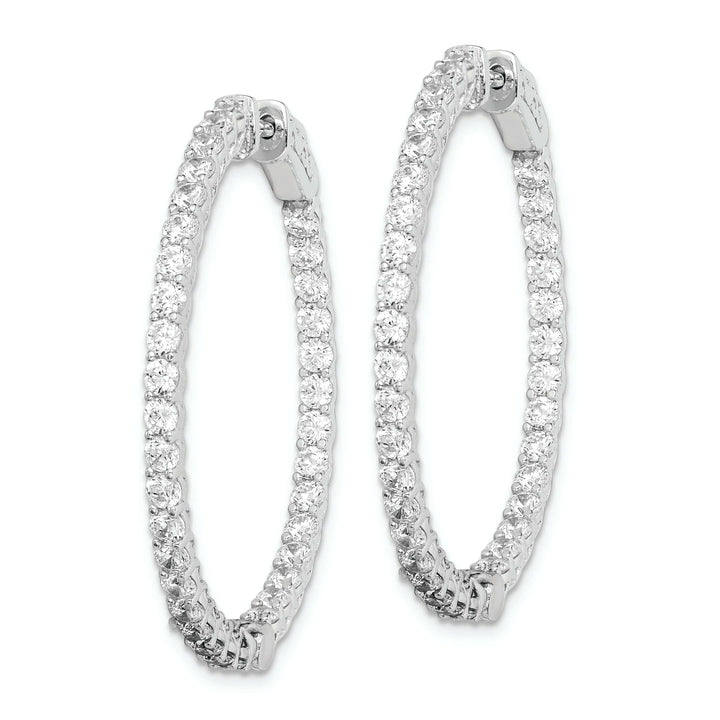 Sterling Shimmer Earrings Sterling Silver CZ Hoop Earrings
