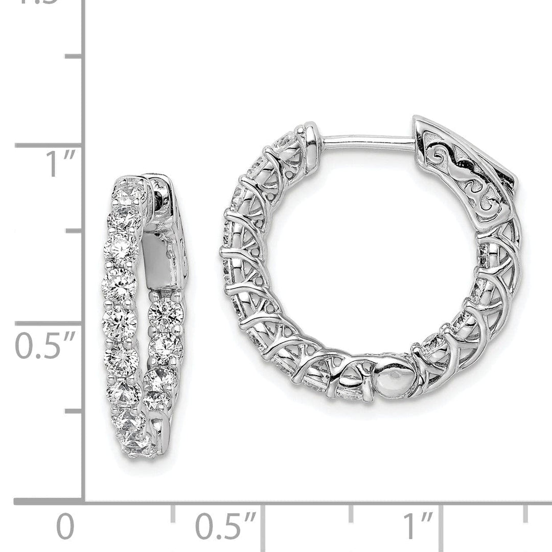 Sterling Shimmer Earrings Sterling Silver CZ Hoop Earrings