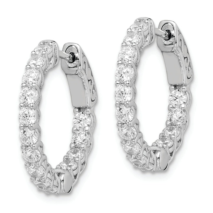 Sterling Shimmer Earrings Sterling Silver CZ Hoop Earrings