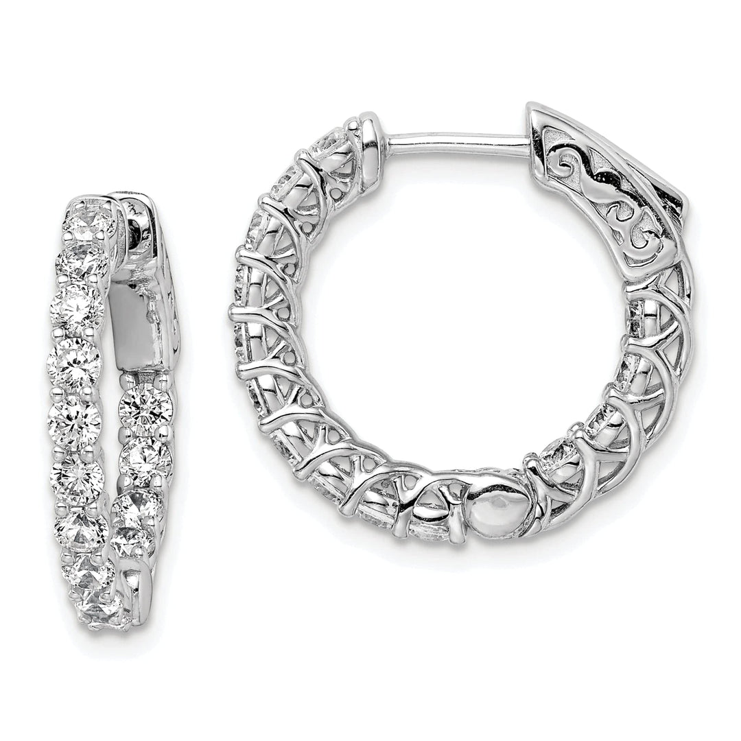 Sterling Shimmer Earrings Sterling Silver CZ Hoop Earrings