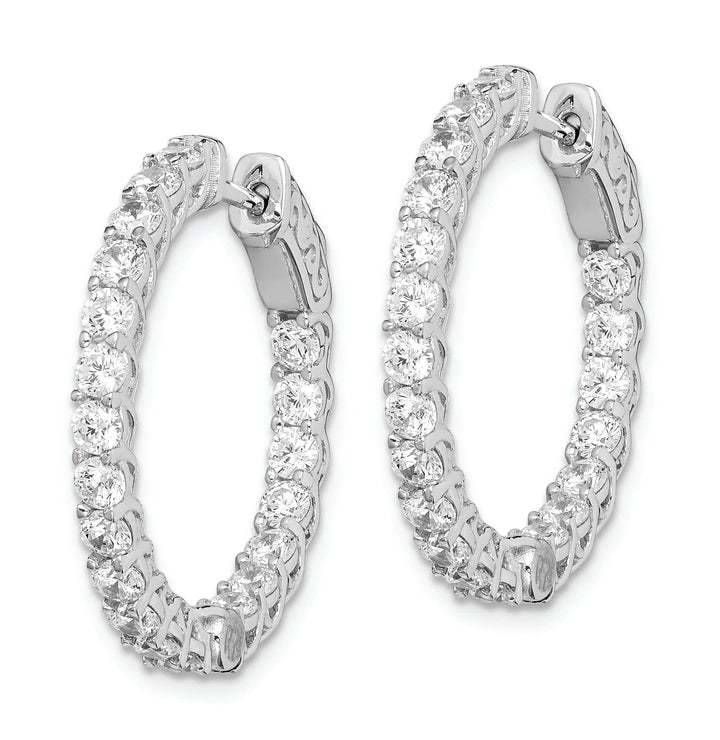 Sterling Shimmer Earrings Sterling Silver CZ Hoop Earrings