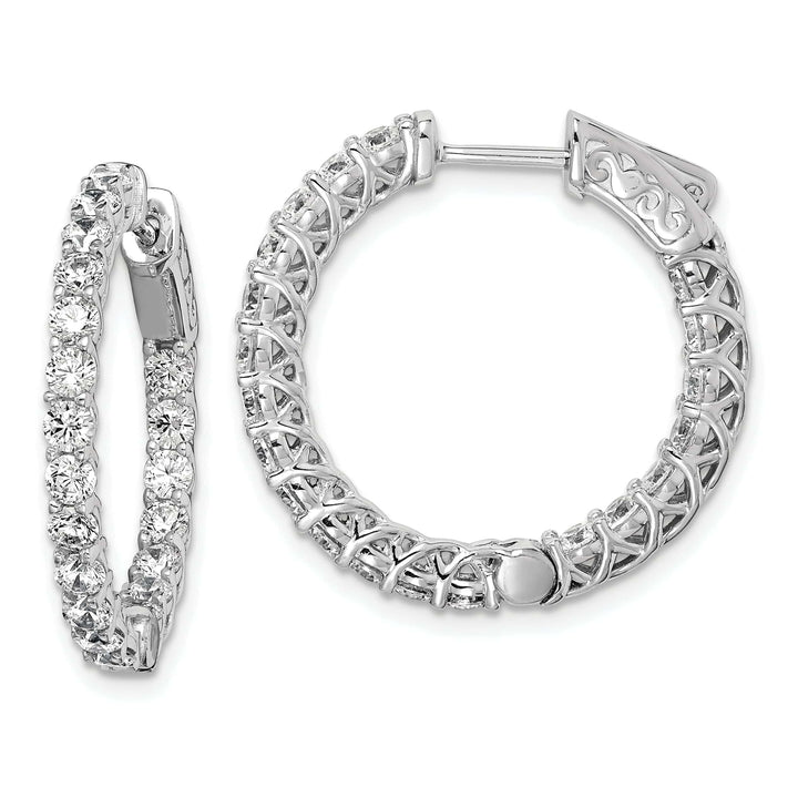 Sterling Shimmer Earrings Sterling Silver CZ Hoop Earrings