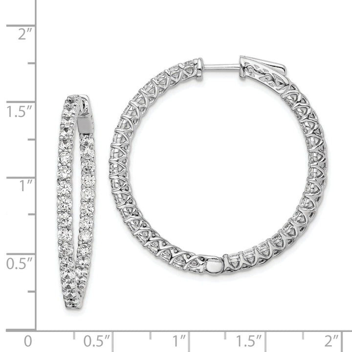 Sterling Shimmer Earrings Sterling Silver CZ Hoop Earrings