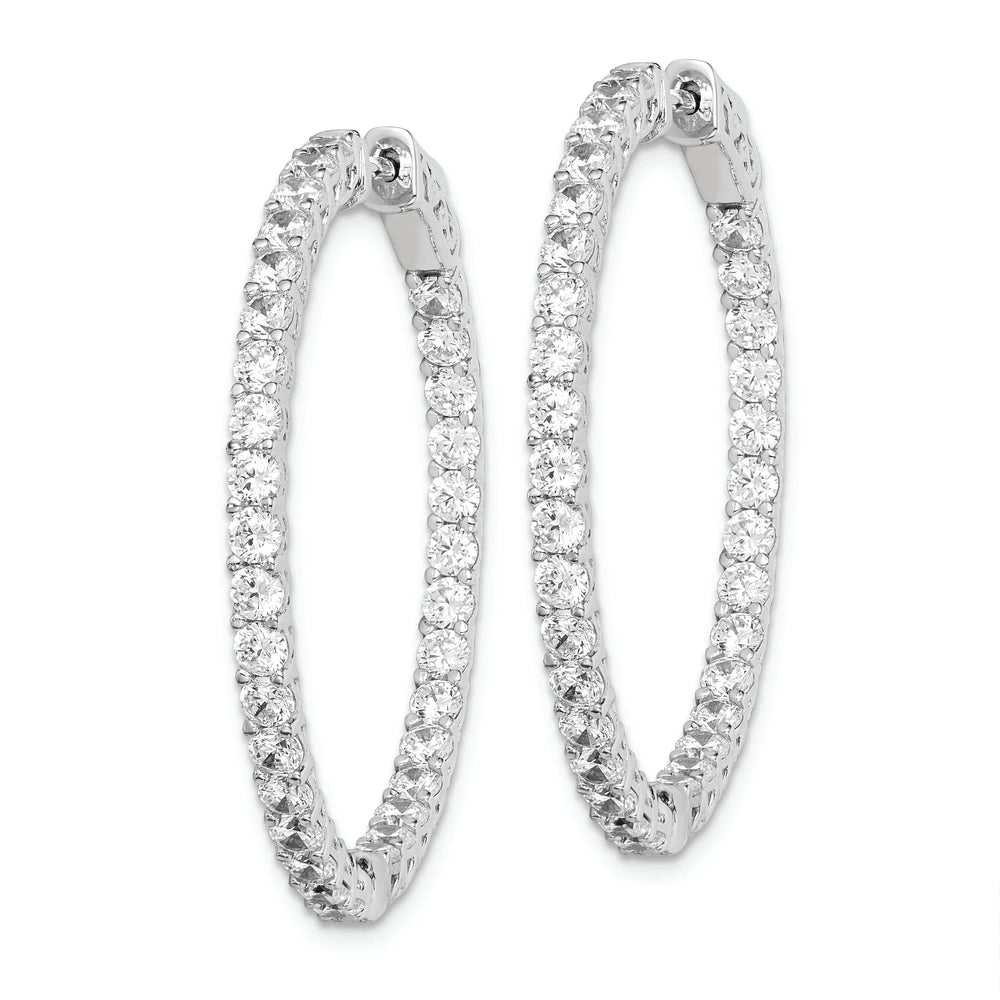 Sterling Shimmer Earrings Sterling Silver CZ Hoop Earrings