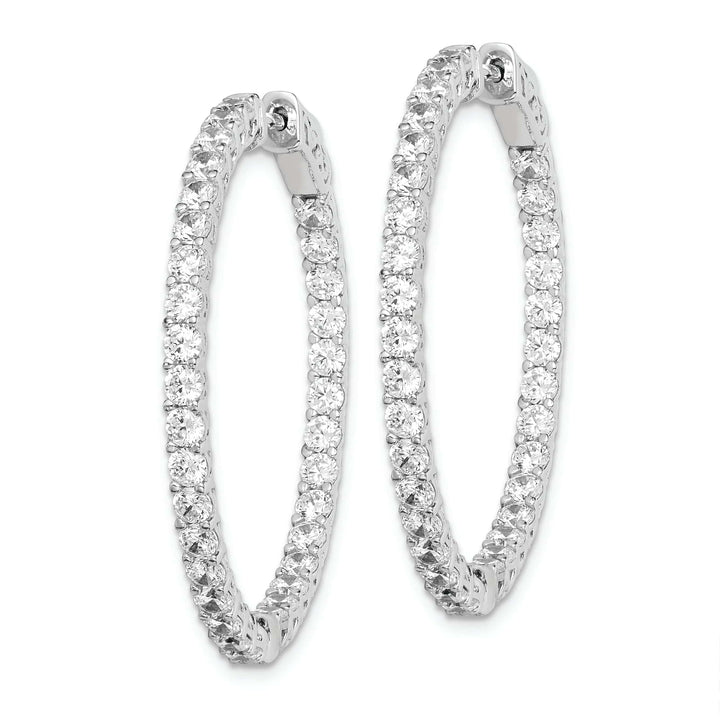 Sterling Shimmer Earrings Sterling Silver CZ Hoop Earrings